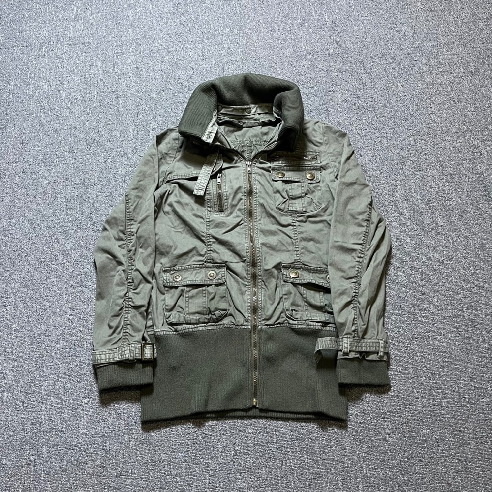 Vintage Blue Strive Utility Jacket Large Olive Green Military Y2K 2000s